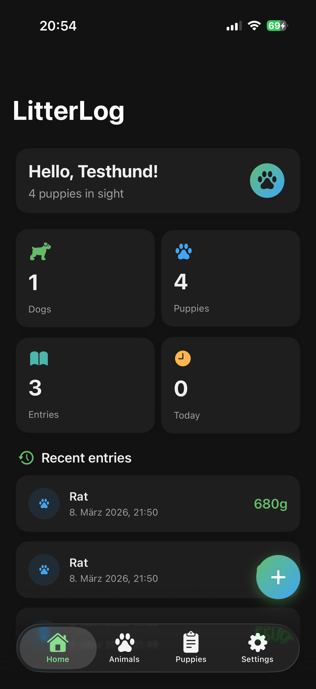 LitterLog Übersicht